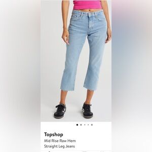 Topshop Light Blue Cropped Jeans